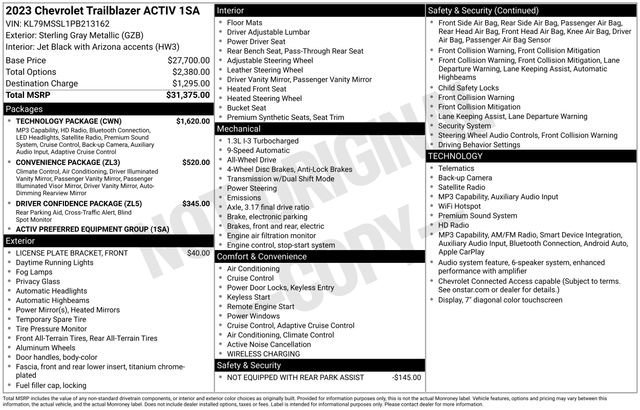 Used 2023 Chevrolet TrailBlazer ACTIV w/ Technology Package image 31