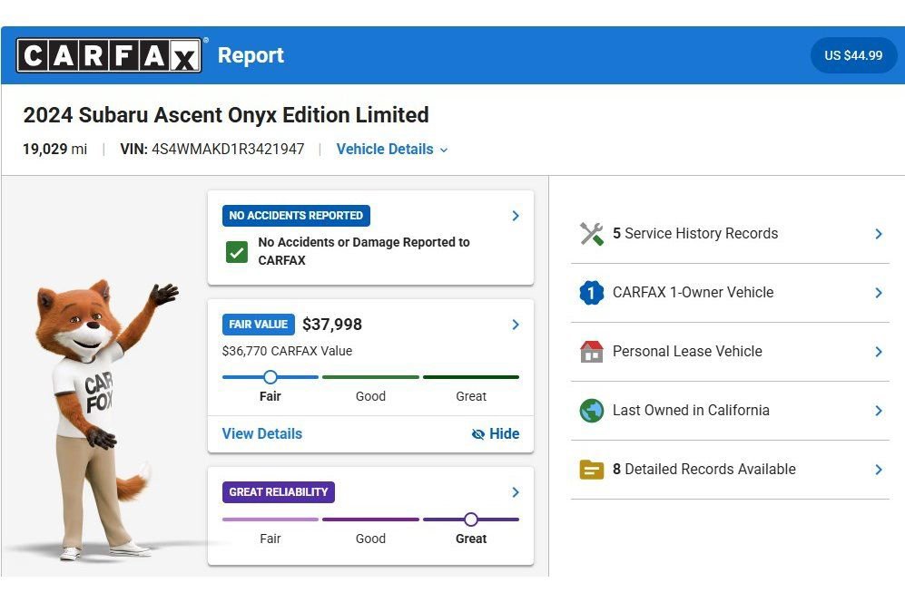 Used 2024 Subaru Ascent Onyx Edition Limited AWD/4WD image 3