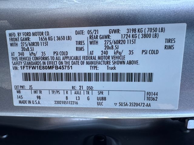 Used 2021 Ford F150 Platinum w/ Equipment Group 701A High AWD/4WD image 33