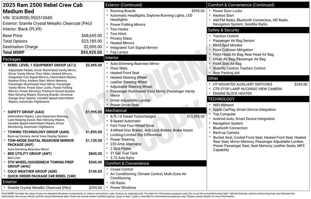 Used 2025 RAM 2500 Rebel w/ Rebel Level 1 Equipment Group image 11