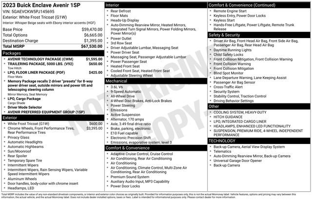 Used 2023 Buick Enclave Avenir w/ Avenir Technology Package image 7