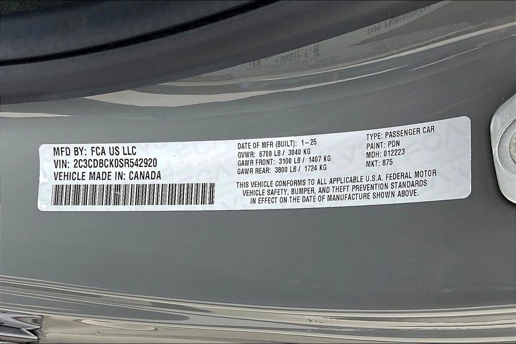 New 2025 Dodge Charger R/T w/ Quick Order Package 25M R/T image 14