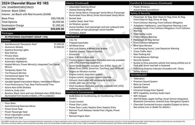 Used 2024 Chevrolet Blazer RS AWD/4WD image 4