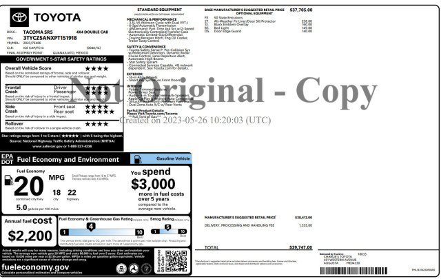 Used 2023 Toyota Tacoma SR5 AWD/4WD image 3