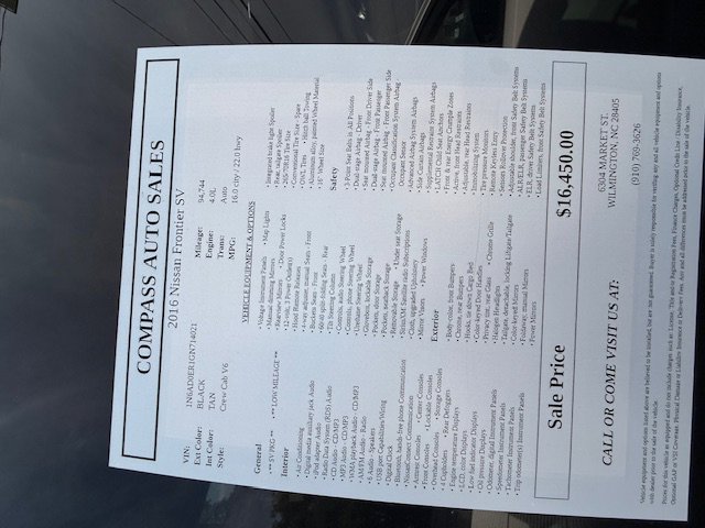 Used 2016 Nissan Frontier SV w/ SV Value Truck Package image 10