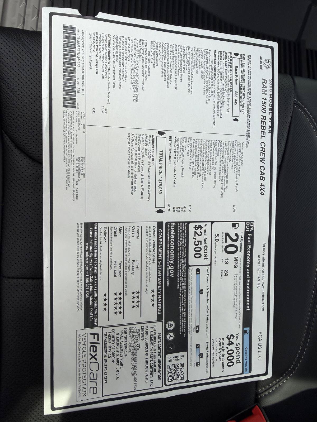 New 2026 RAM 1500 Rebel w/ Rebel Level 2 Equipment Group AWD/4WD image 25