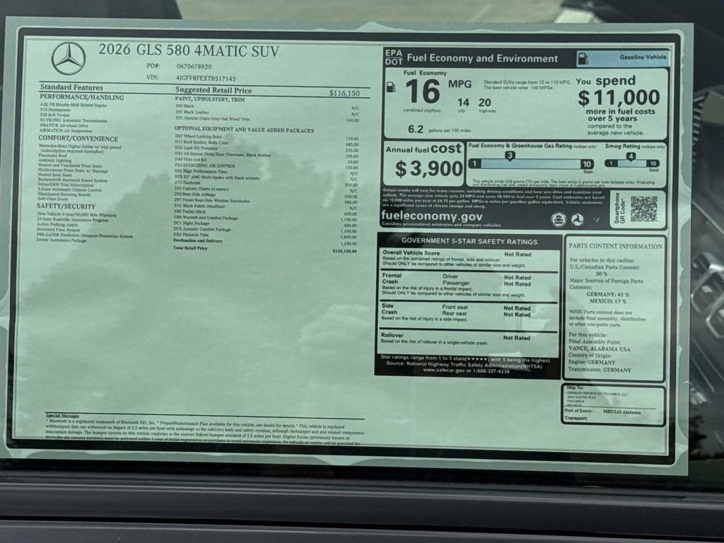 New 2026 Mercedes-Benz GLS 580 4MATIC image 9