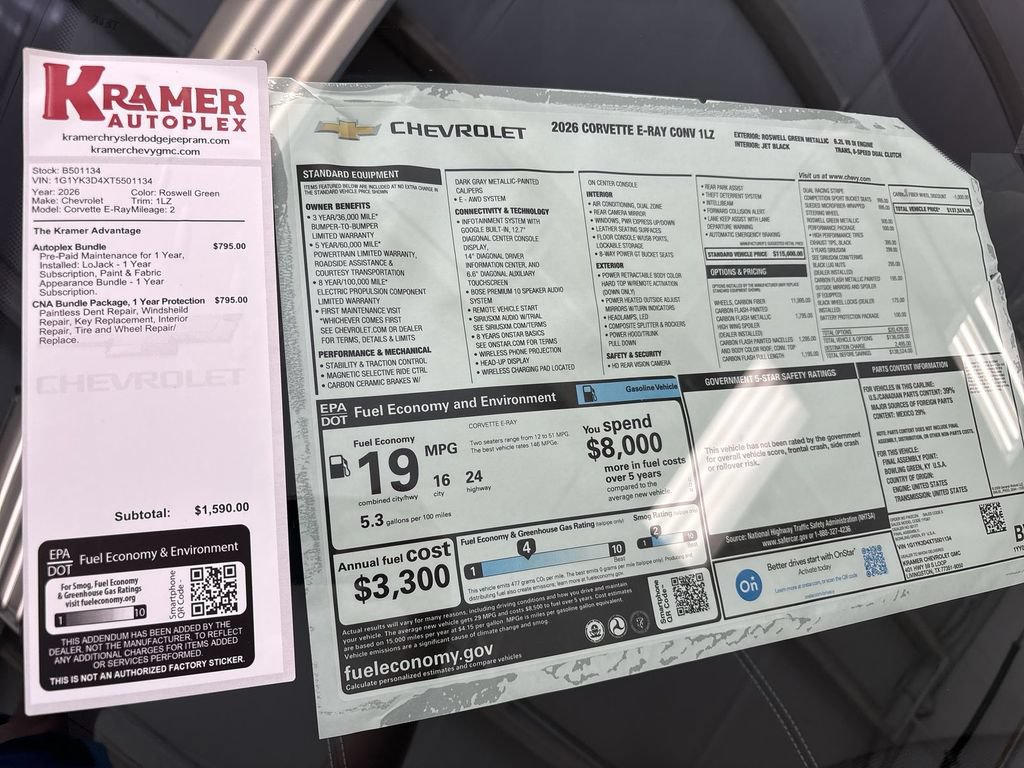 New 2026 Chevrolet Corvette E-Ray w/ ZER Performance Package AWD/4WD image 32