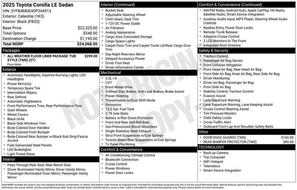 Used 2025 Toyota Corolla LE image 2