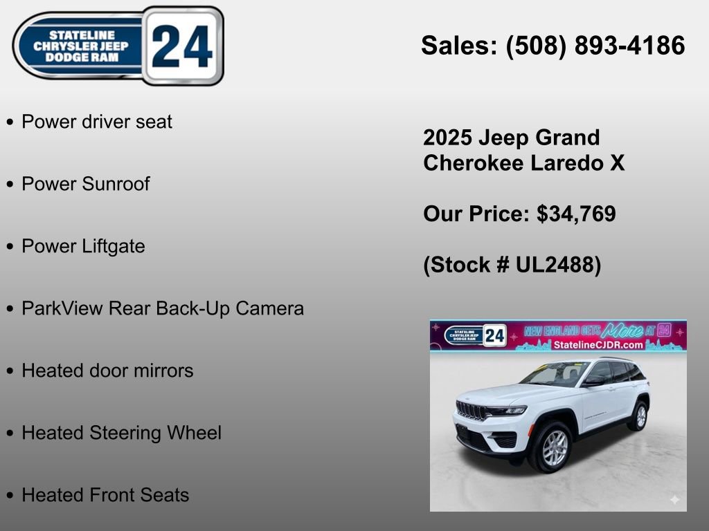Certified 2025 Jeep Grand Cherokee Laredo X w/ Luxury Tech Group I AWD/4WD image 6