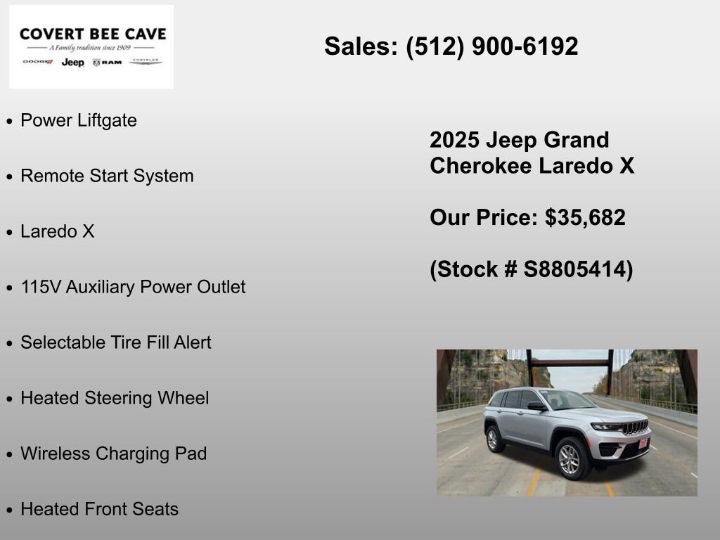 New 2025 Jeep Grand Cherokee Laredo X w/ Luxury Tech Group I RWD image 18