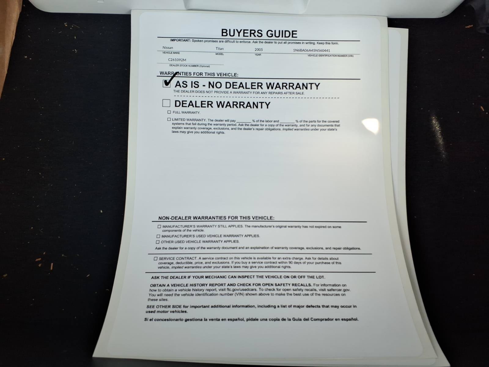 Used 2005 Nissan Titan XE w/ (W02) Preferred Pkg RWD image 34