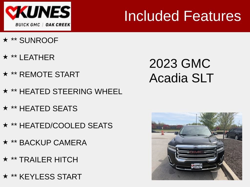 Used 2023 GMC Acadia SLT w/ Preferred Package AWD/4WD image 2
