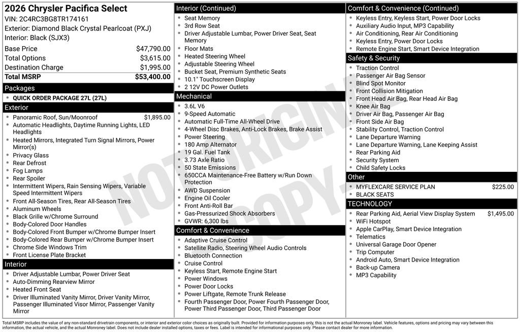 New 2026 Chrysler Pacifica Select AWD/4WD image 7
