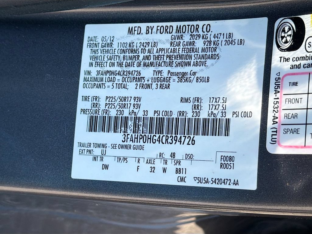 Used 2012 Ford Fusion SE FWD image 31