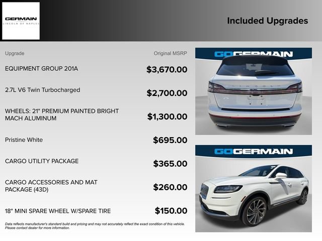 Used 2021 Lincoln Nautilus Reserve w/ Equipment Group 201A image 20