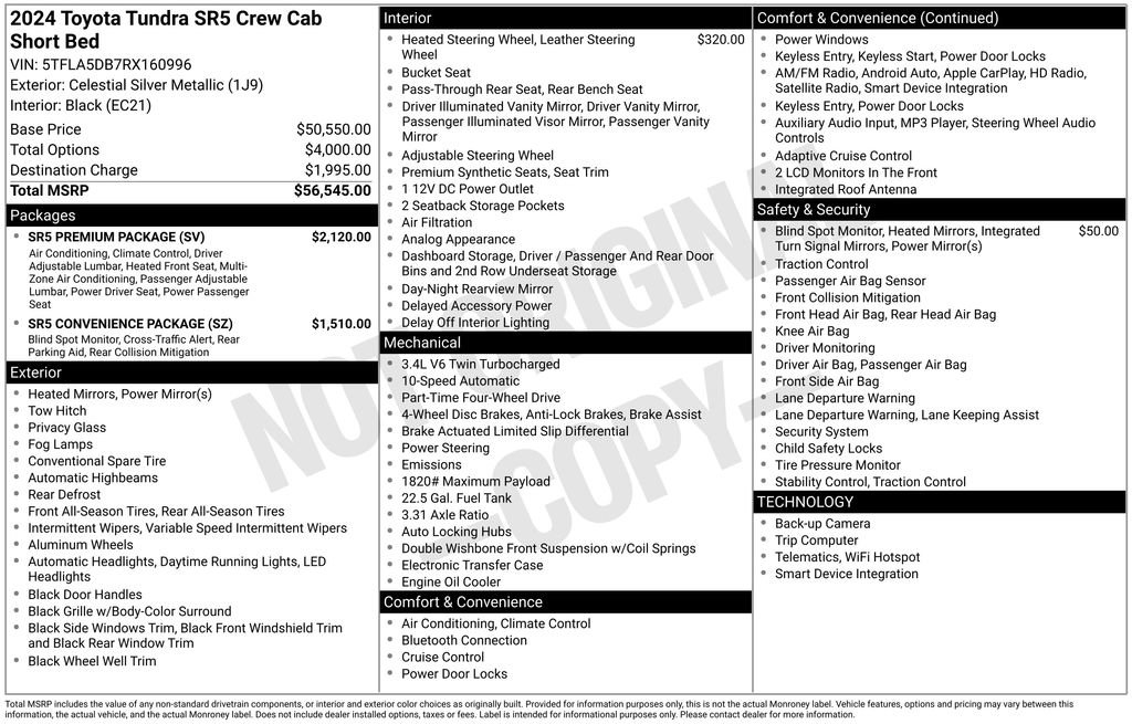 Used 2024 Toyota Tundra SR5 w/ SR5 Premium Package image 5