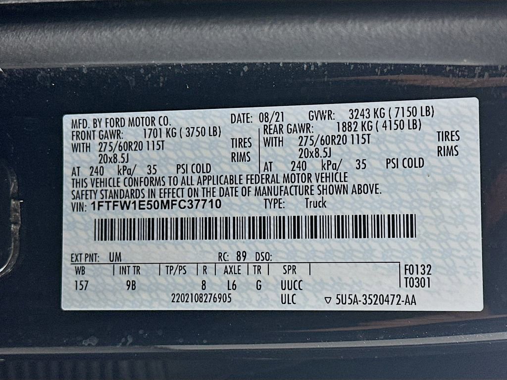 Used 2021 Ford F150 Platinum w/ Equipment Group 701A High image 37