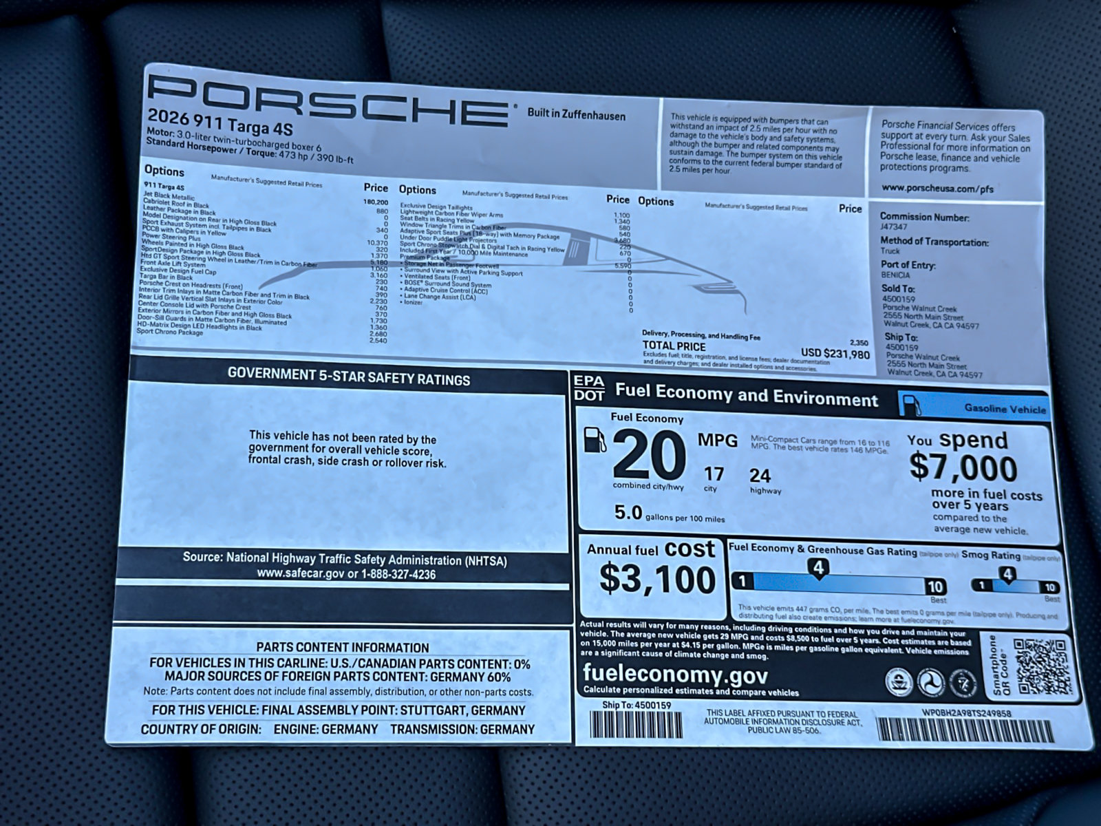 New 2026 Porsche 911 Targa 4S AWD/4WD image 29
