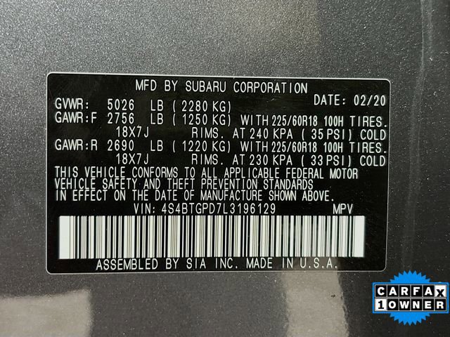 Used 2020 Subaru Outback Touring XT AWD/4WD image 33