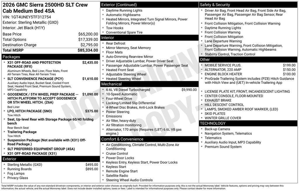 New 2026 GMC Sierra 2500 SLT AWD/4WD image 18