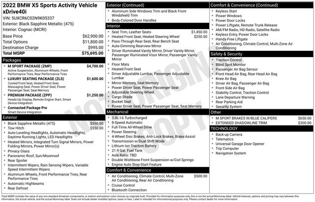 Used 2022 BMW X5 xDrive40i w/ M Sport Package image 3