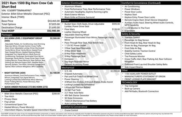 Used 2021 RAM 1500 Big Horn AWD/4WD image 33