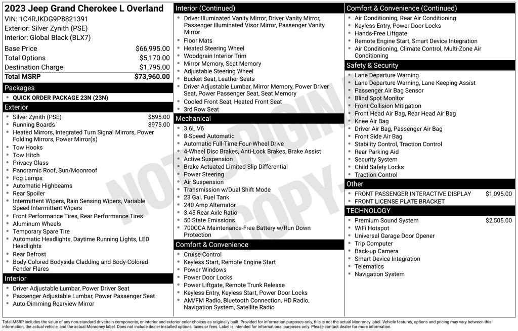 Certified 2023 Jeep Grand Cherokee L Overland image 7