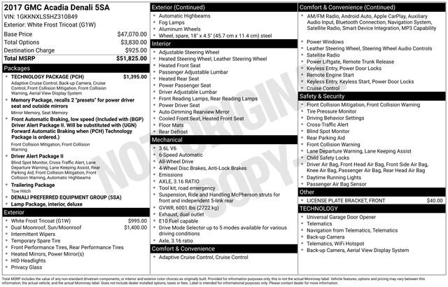 Certified 2017 GMC Acadia Denali w/ Technology Package AWD/4WD image 41