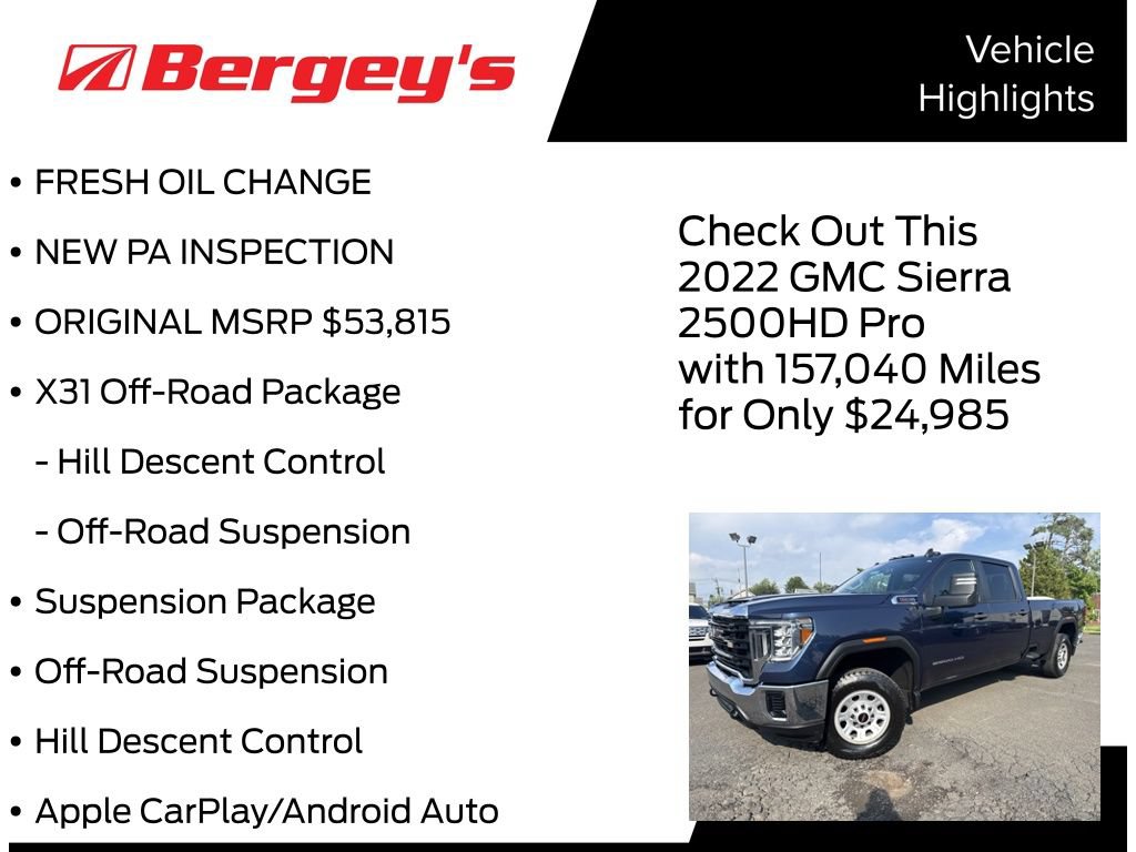 Used 2022 GMC Sierra 2500 Pro w/ Fleet Convenience Package AWD/4WD image 5