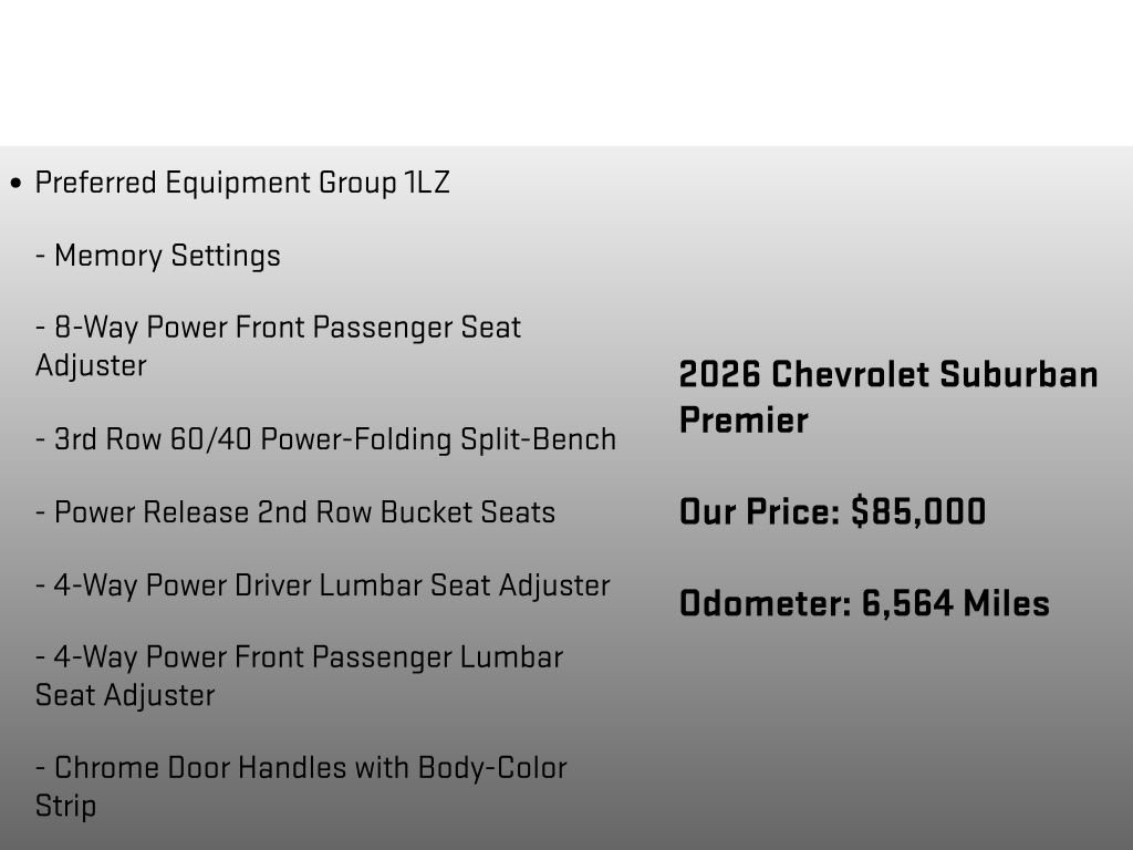 Used 2026 Chevrolet Suburban Premier w/ Sun And Tow Package AWD/4WD image 6