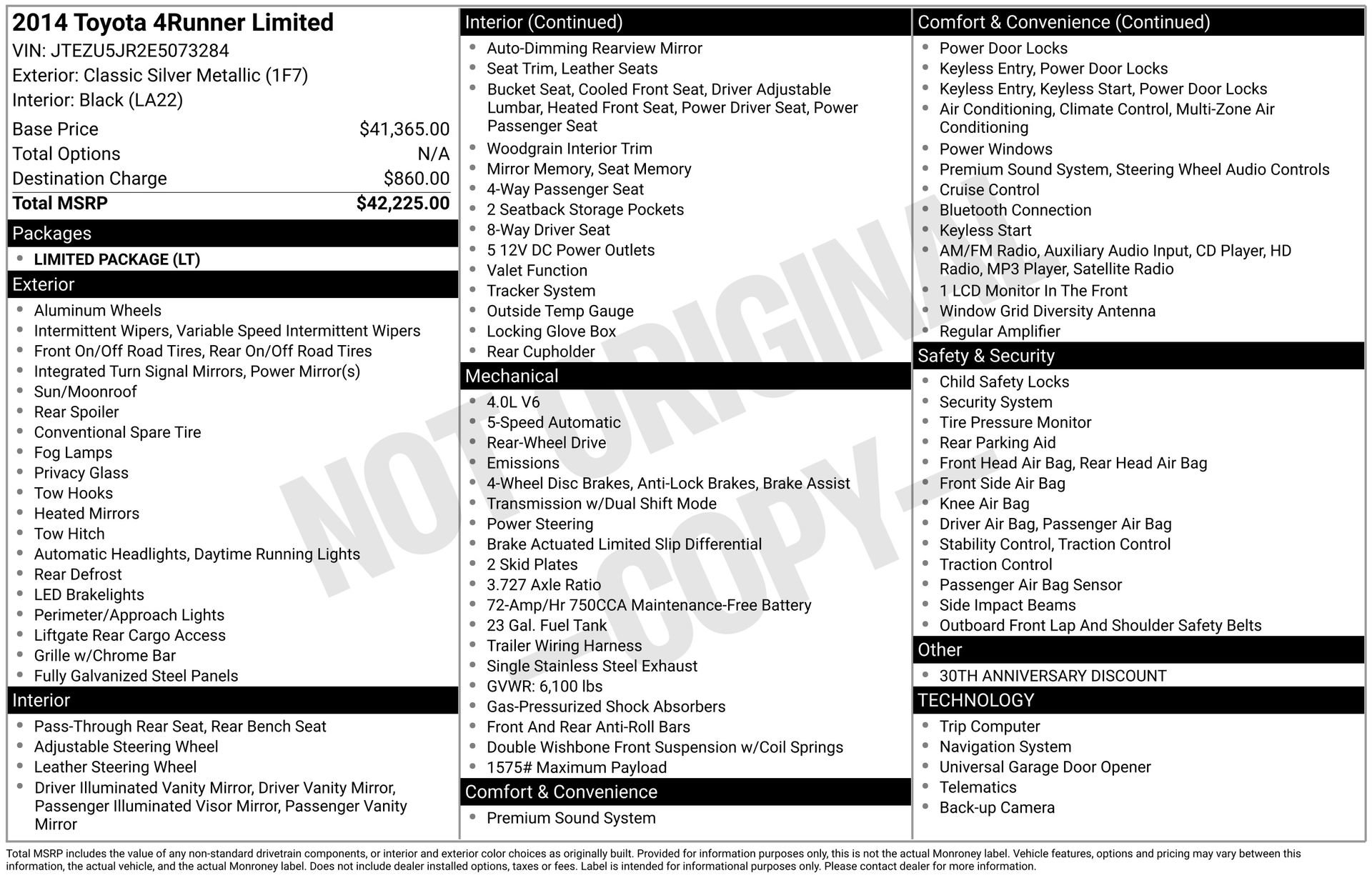 Used 2014 Toyota 4Runner Limited image 1