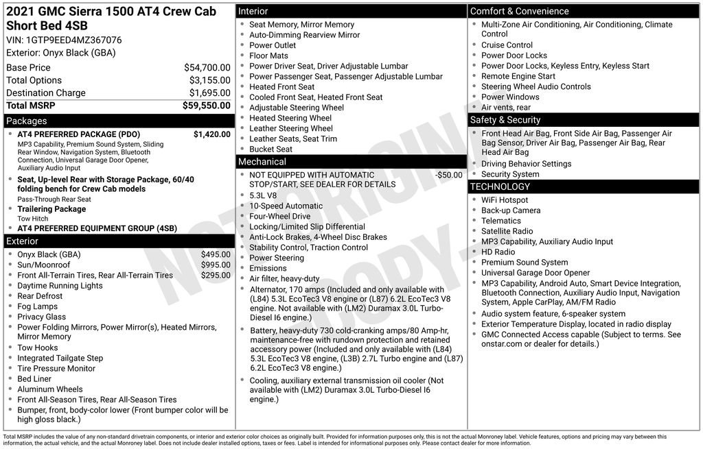 Used 2021 GMC Sierra 1500 AT4 w/ AT4 Preferred Package AWD/4WD image 17