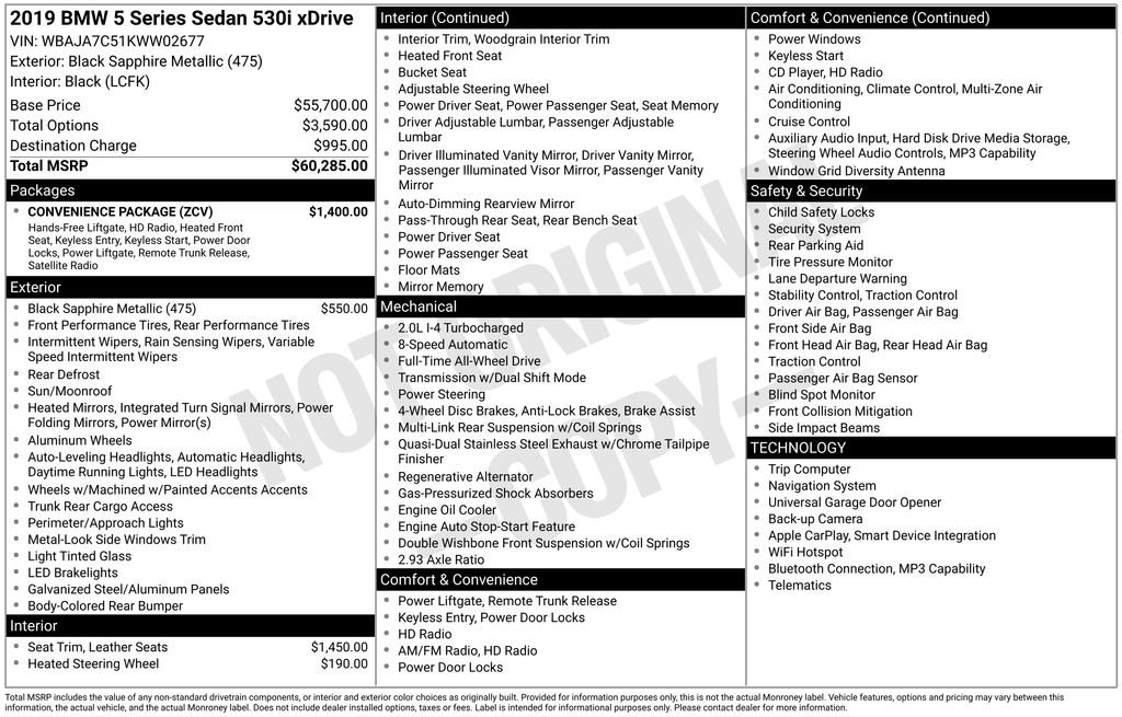 Used 2019 BMW 530i xDrive w/ Convenience Package image 23