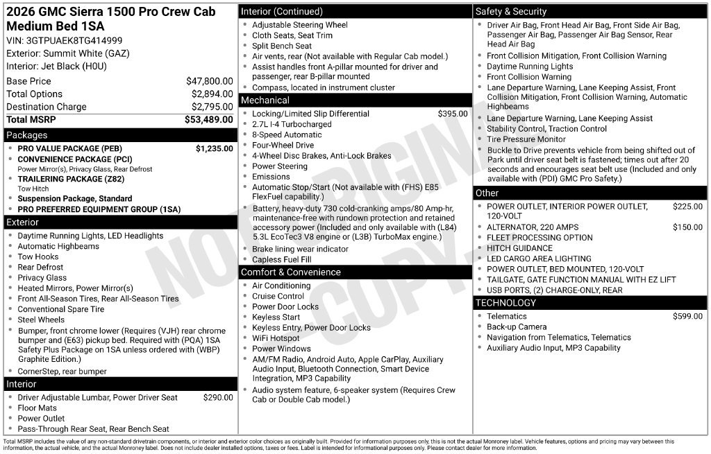 New 2026 GMC Sierra 1500 Pro w/ Pro Value Package AWD/4WD image 24