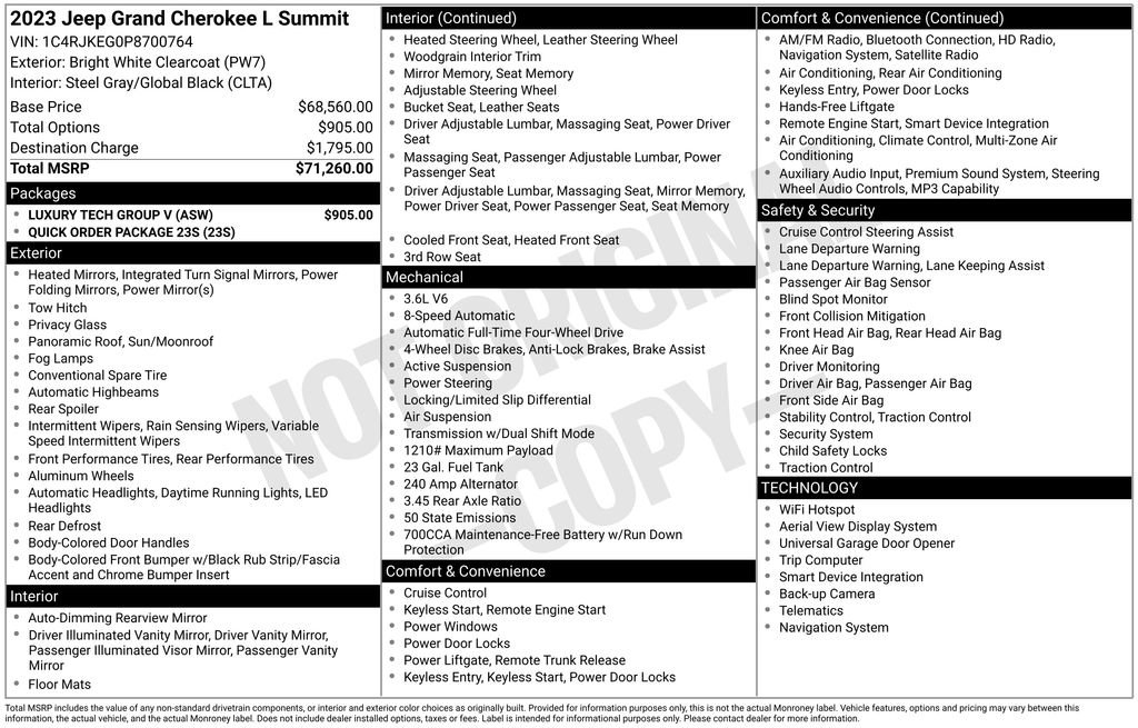 Used 2023 Jeep Grand Cherokee L Summit w/ Luxury Tech Group V image 9