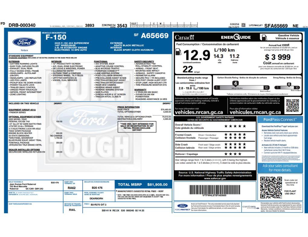 Used 2025 Ford F150 Tremor w/ Tow/Haul Package AWD/4WD image 2
