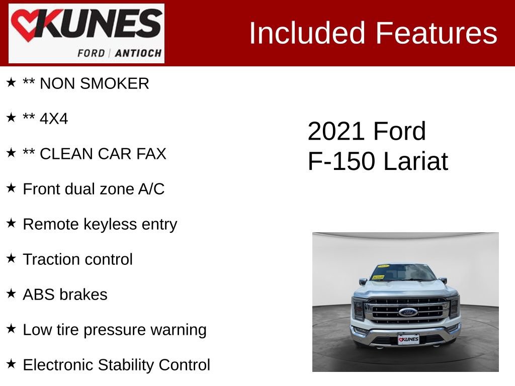 Certified 2021 Ford F150 Lariat w/ Equipment Group 502A High AWD/4WD image 4