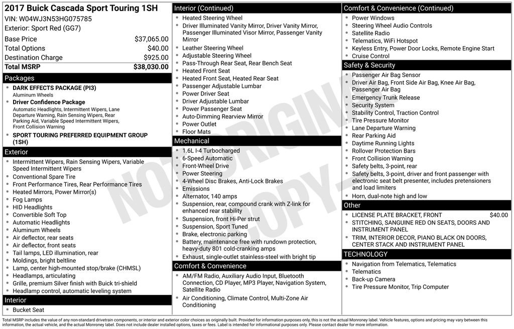 Used 2017 Buick Cascada Sport Touring image 40
