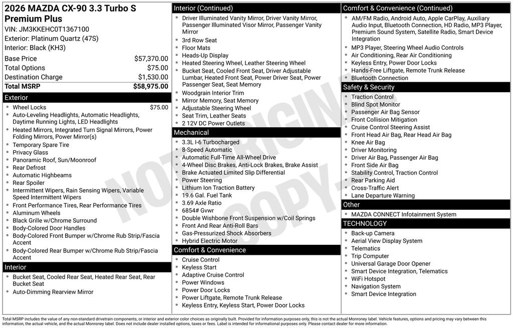 New 2026 MAZDA CX-90 3.3 Turbo S w/ Premium Plus AWD/4WD image 6