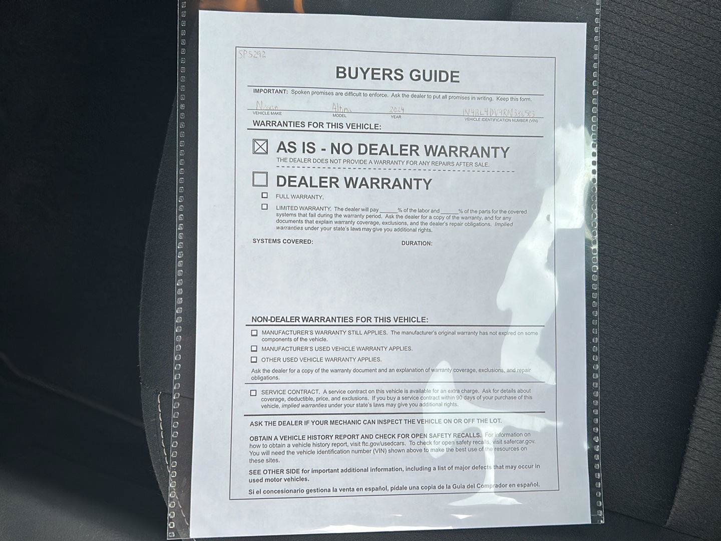 Used 2024 Nissan Altima 2.5 SV FWD image 25