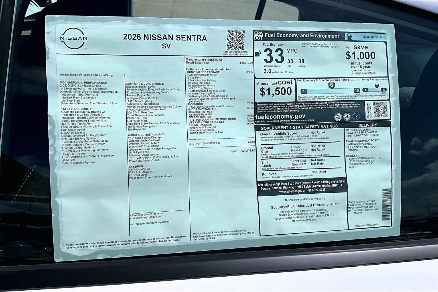 New 2026 Nissan Sentra SV FWD image 17