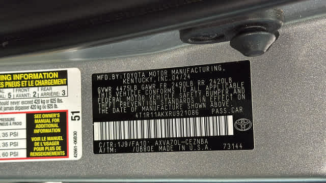 Used 2024 Toyota Camry LE w/ Convenience Package FWD image 12