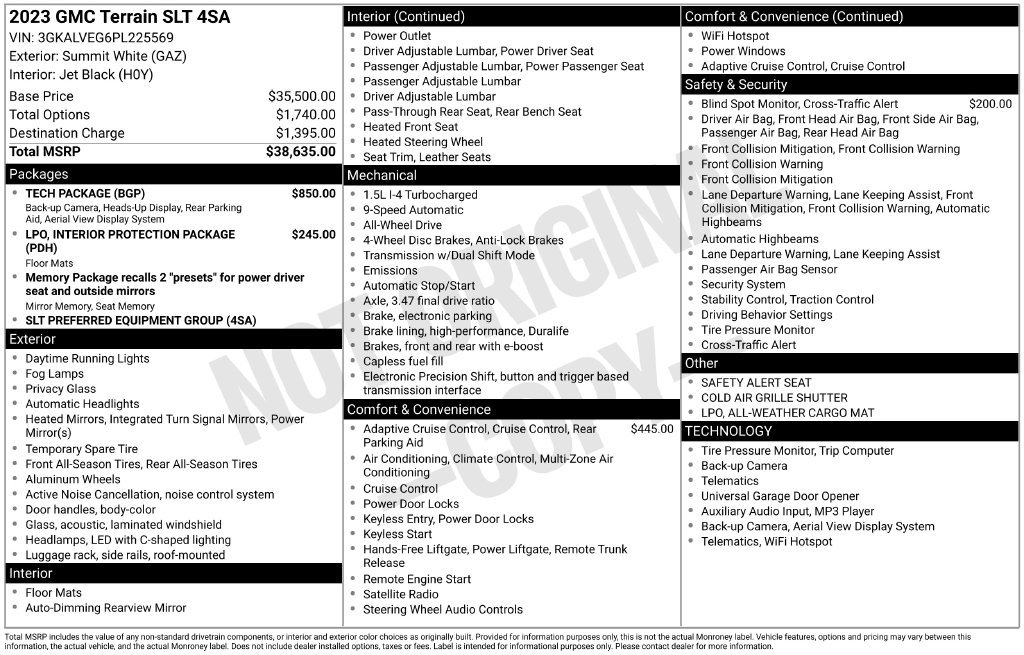 Used 2023 GMC Terrain SLT w/ Tech Package AWD/4WD image 4