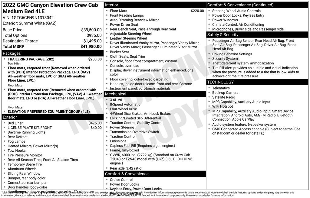 Used 2022 GMC Canyon Elevation w/ Trailering Package AWD/4WD image 9