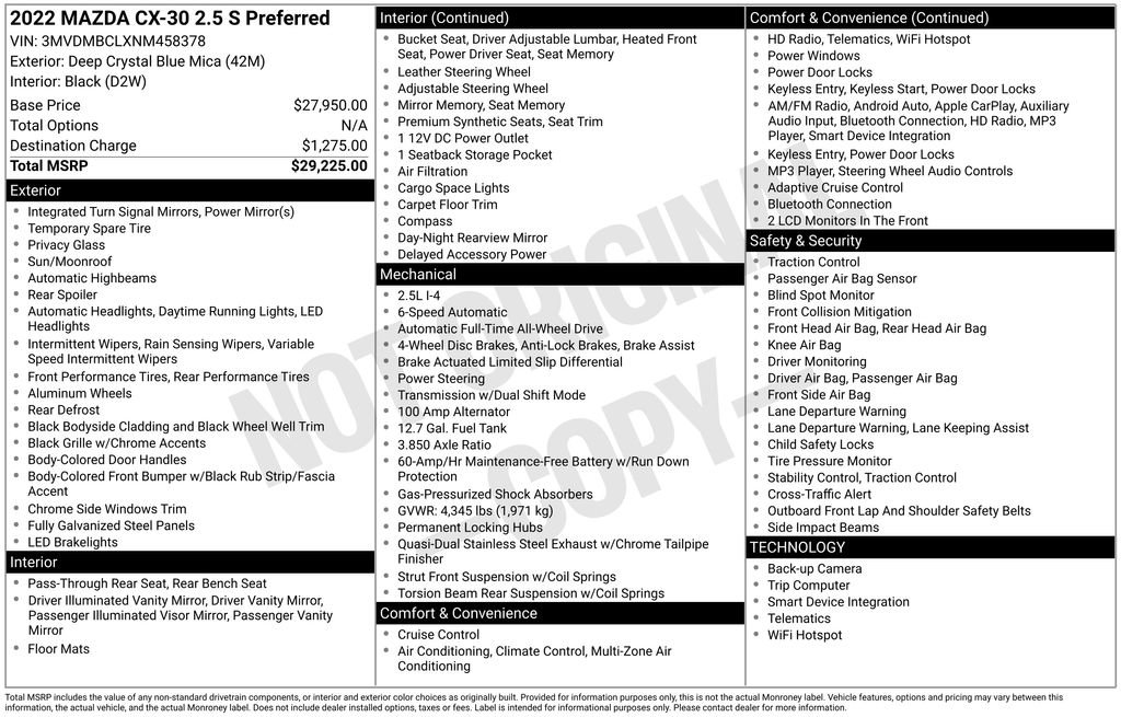 Used 2022 MAZDA CX-30 AWD 2.5 S w/ Preferred Package image 15