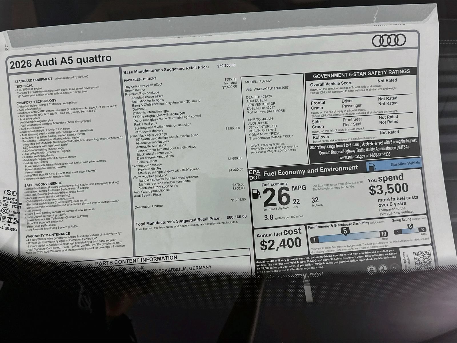 New 2026 Audi A5 2.0T Premium Plus AWD/4WD image 47