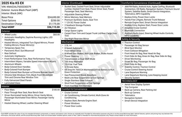 Certified 2025 Kia K5 EX FWD image 24