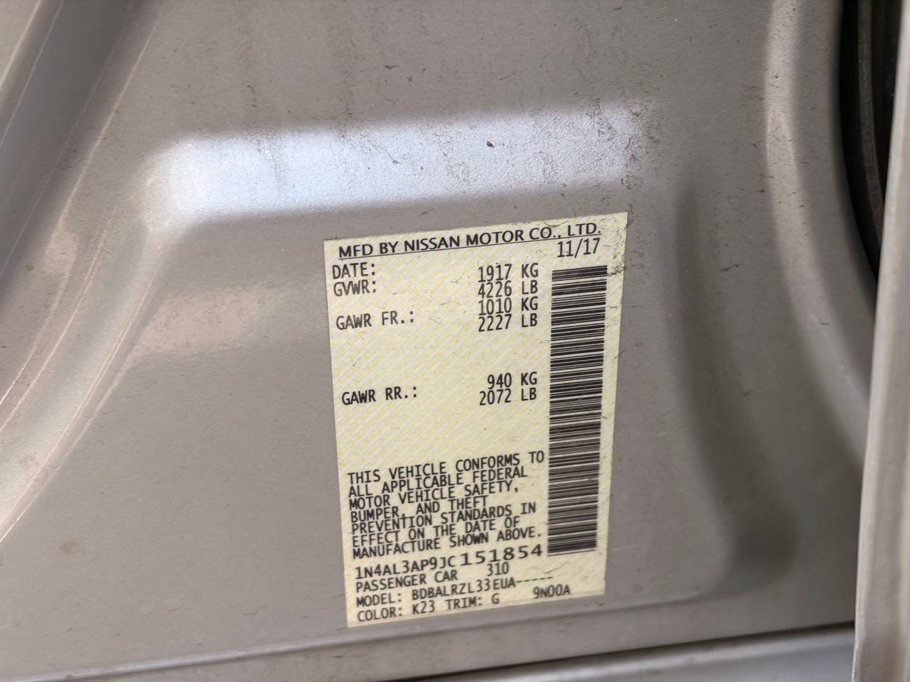 Used 2018 Nissan Altima 2.5 SL FWD image 9