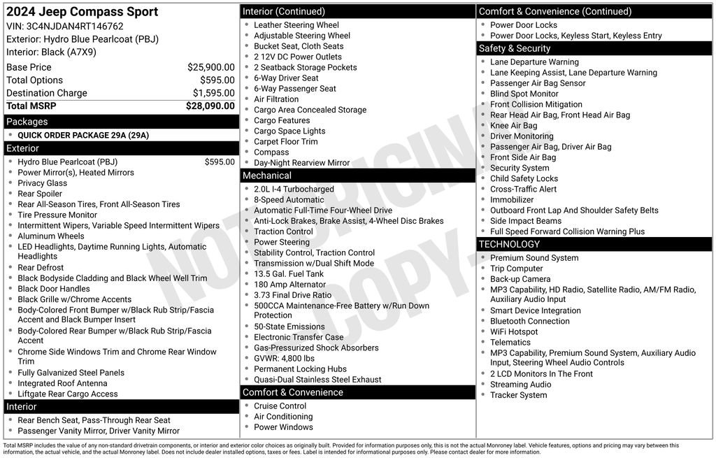 Used 2024 Jeep Compass Sport AWD/4WD image 4